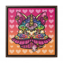 Rainbow Unicorn Cupcake - Gallery Canvas Wraps, Square Frame