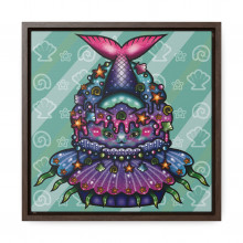 Mermaid Cupcake - Gallery Canvas Wraps, Square Frame