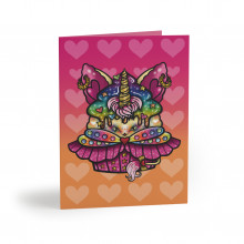 Rainbow Unicorn Cupcake - Greeting card sets 8, 16, 24